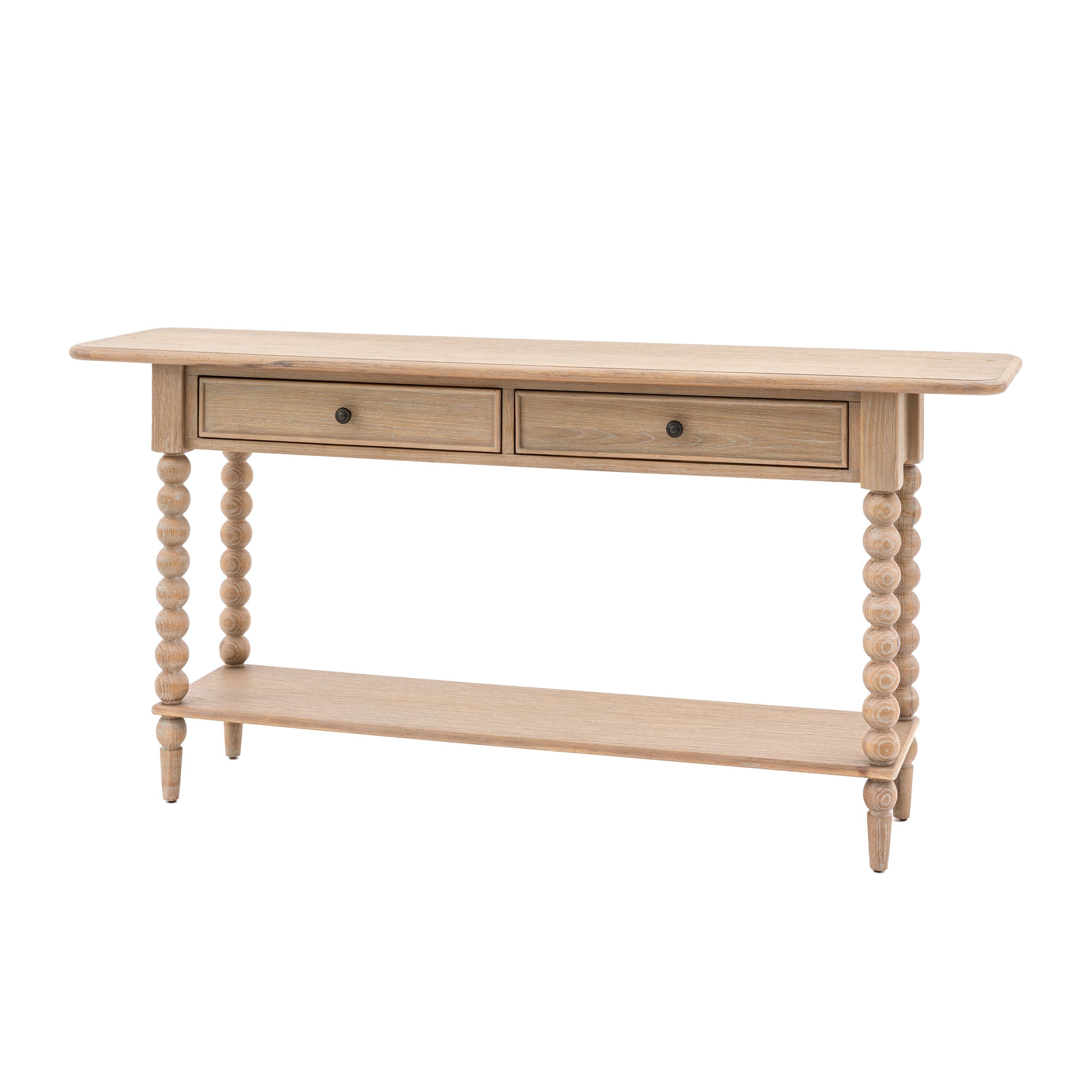 Birchfield Artisan Oak Wood Console Table